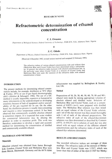 1 http www.refractometer.pl refraction-datasheet-ethanol|Refractometric determination of ethanol concentration.